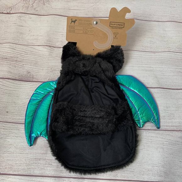 Halloween Bat Dog Costume with Iridescent Wings Hoodie Head Velcro Straps XS/S - Picture 7 of 14